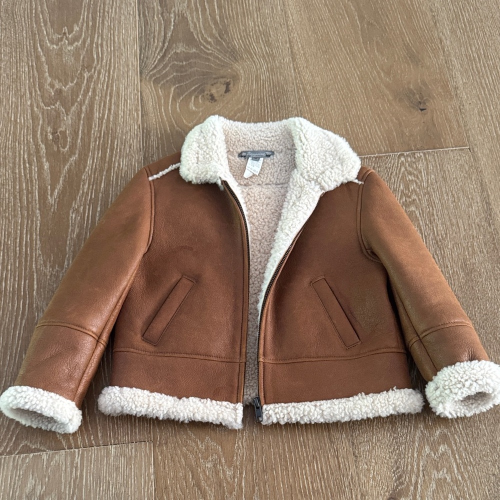 Bonpoint Kids Shearling Aviator Jacket Size 4 - Picture 6 of 6